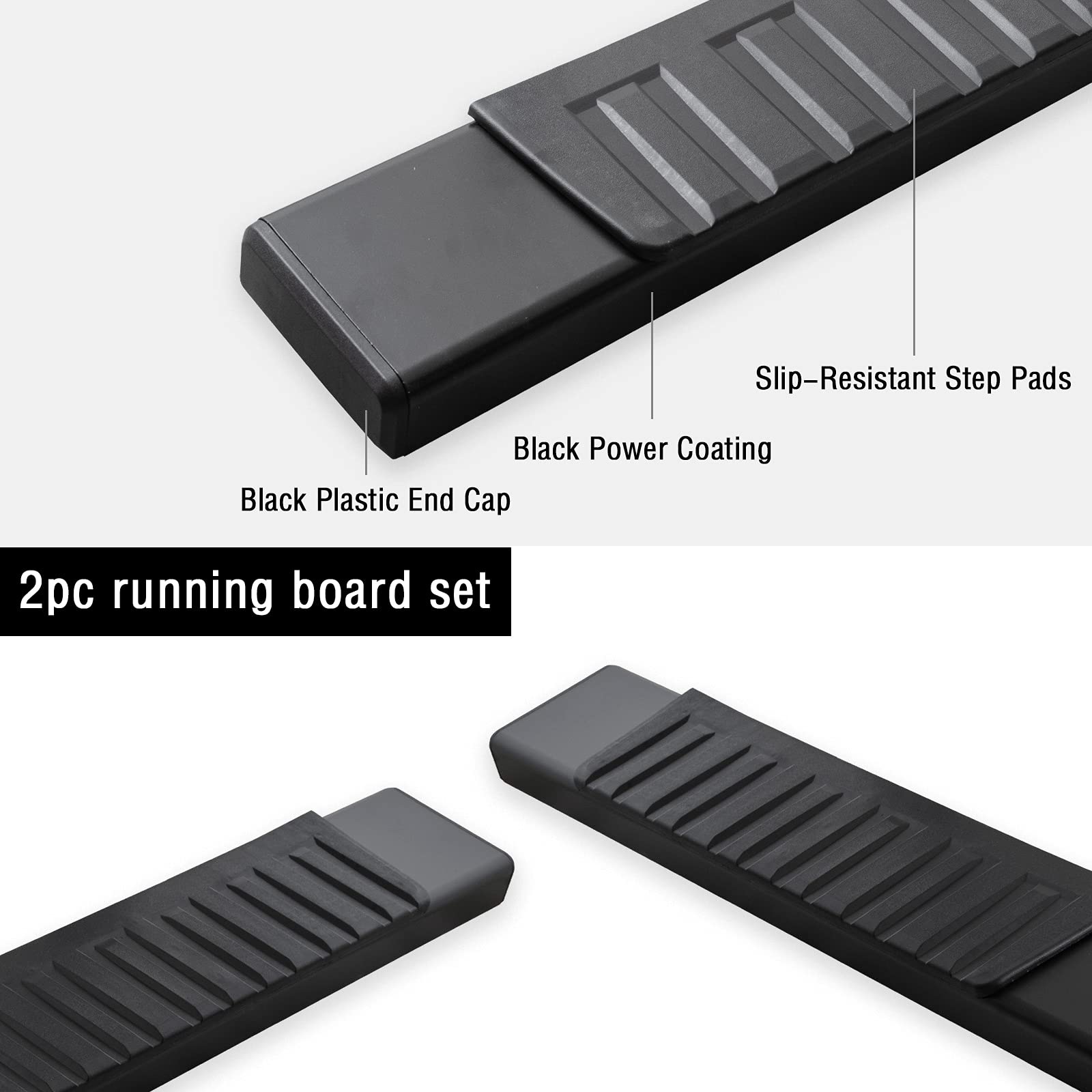 Comnova 6 Inches Running Boards For 2009-2018 Dodge Ram 1500 Quad Cab(Including 2019-2023 Classic)/10-22 Ram 2500/3500, Running Boards & Steps For A Dodge Ram 1500 Heavy Duty Carbon Steel