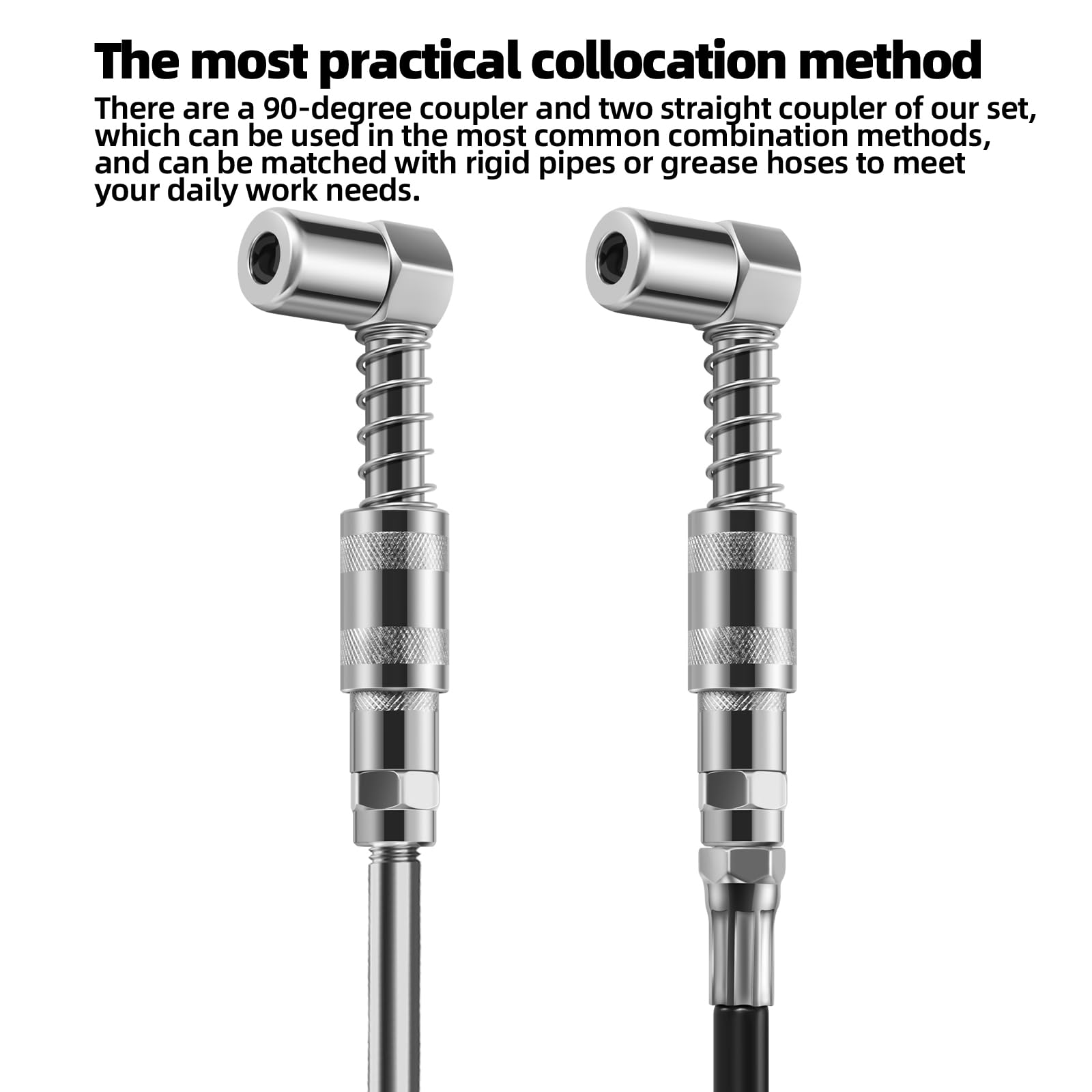 ATIVERE Grease Gun Coupler 1PCS with 6 Locking Jaw Strong Lock-on, 10000 PSI High Pressure Quick Release Grease, Compatible with