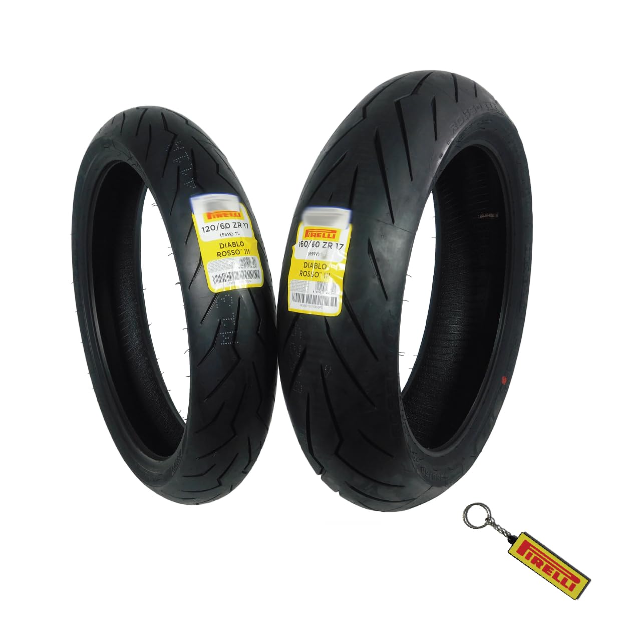 Pirelli Diablo Rosso Iii Motorcycle Tire Set: 120/60 Zr 17 M/C Front & 160/60 Zr 17 M/C Tl Rear- High Performance, Durable For S