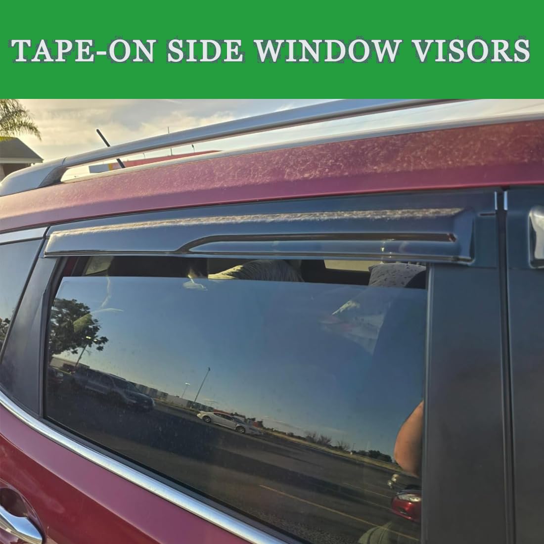 Window Visors Rain Guards For Nissan Rogue S Sv Sl 14-20, Tape-On Window Wind Deflectors Vent Shades For 2014-2020 Rogue (Exclud