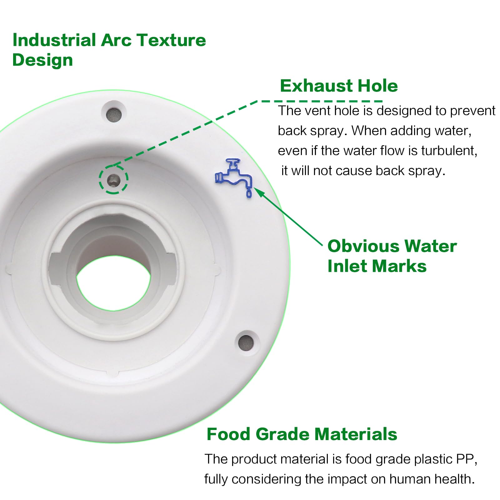 Ambuker RV Fresh Water Inlet Lockable Plastic Gravity Inlet Filler Cap with Spring and Seal Leak proof Fill Hatch Replacement Ki