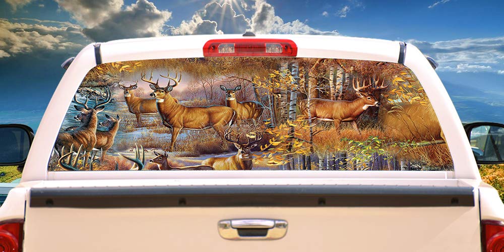 Signmission Deer Pattern 2 Rear Window Graphic Truck View Thru Vinyl Decal Hd Graphics Professional Grade Material Universal Fit