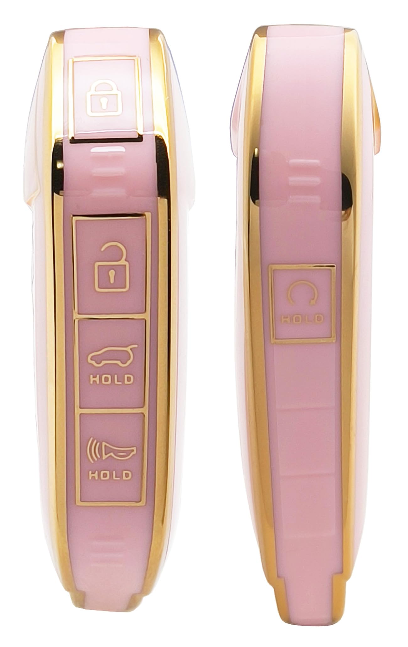 Chyoekey Key Fob Cover Case Shell Keychain For Kia Telluride 2023/2024 Pink (For Kia A)