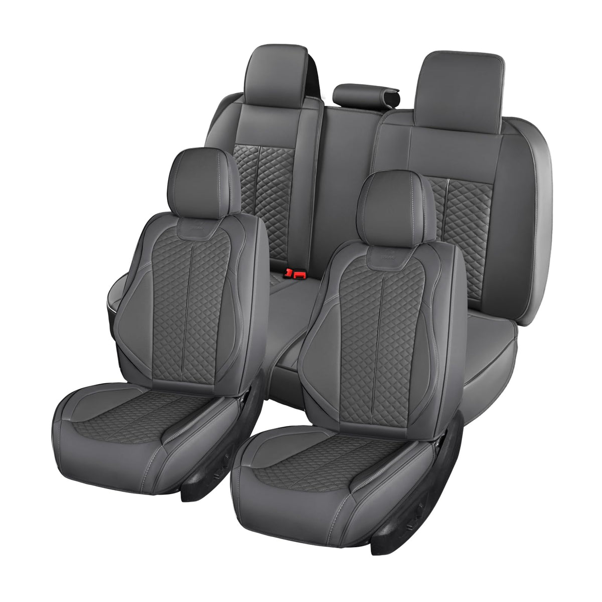 Doogo Car Seat Covers Full Set, Leather Seat Covers 5 Seats, Automotive Seat Covers, Waterproof Driver Seat Covers Universal Fro