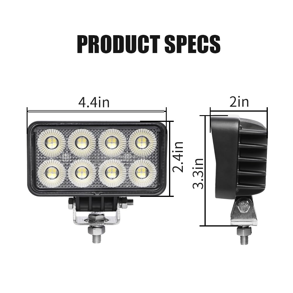 Exzeit 64W Led Tractor Work Lights, 5600Lms Led Truck Work Lights Flood Light Fits Farm Tractor Engineer Truck Atv, 12/24V
