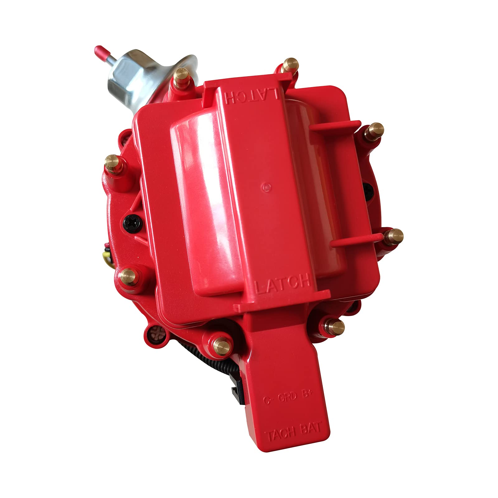 MAS Red Cap HEI Distributor&Spark Plug Wires&Free Pig Tail Kit Replacement for Chrysler LeBaron Dodge Plymouth V8 273 318 340 36