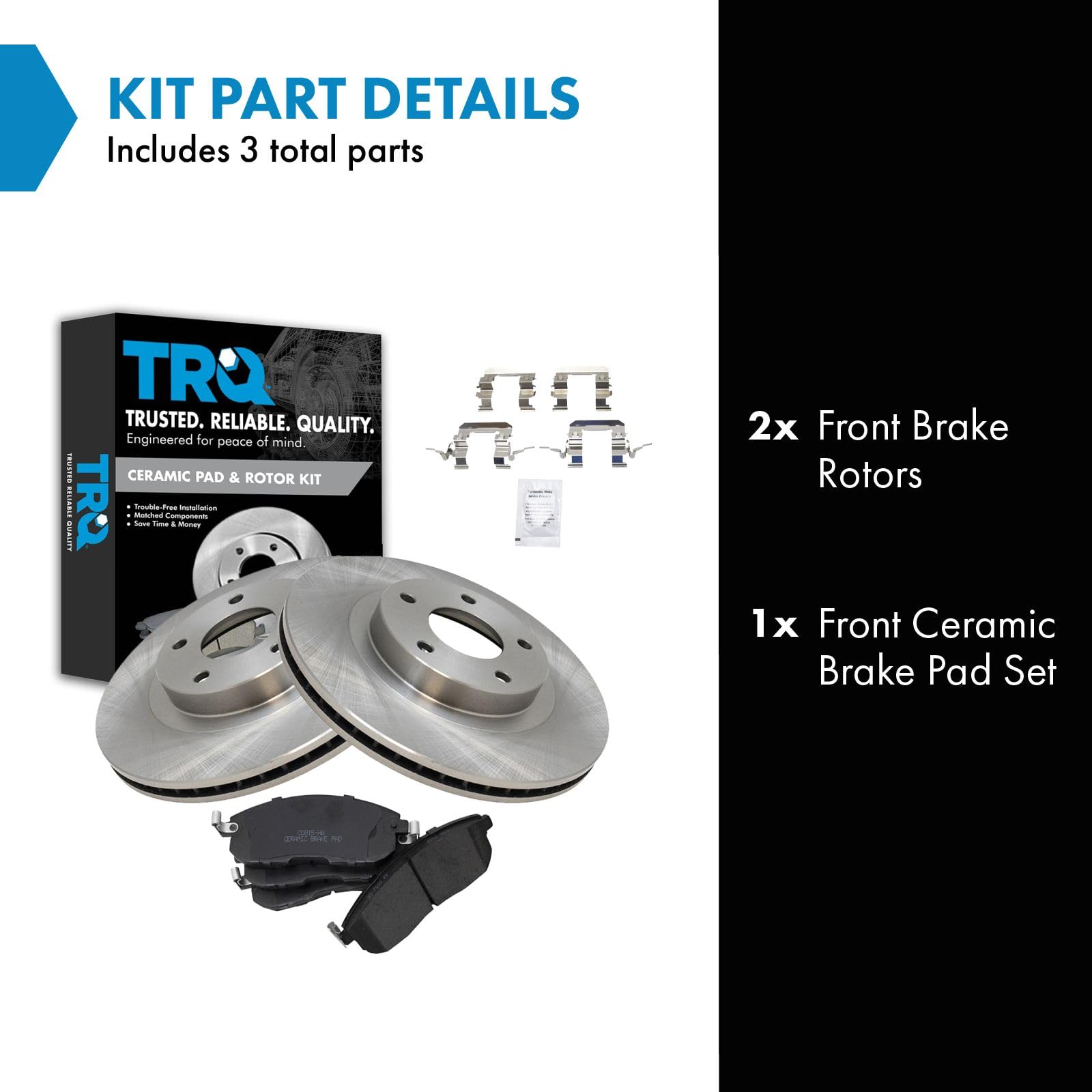 Trq Front Brake Pad & Rotor Kit Brake Pads Brake Rotor Ceramic Compatible With 2002-2004 Infiniti I35 2002-2006 Nissan Altima 20