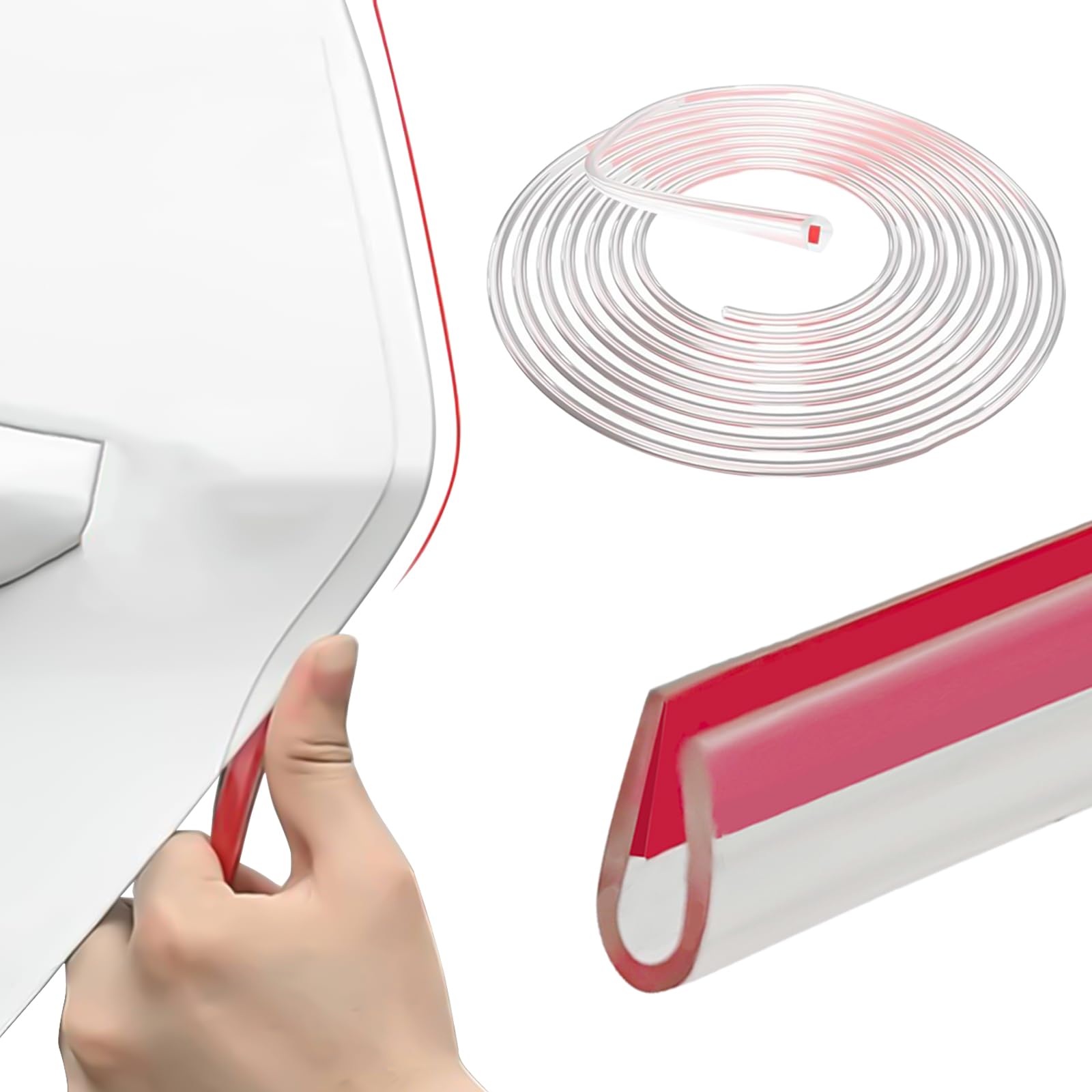 Pvotawp Car Door Edge Guards Car Door Protectors Edge Guards, 16Ft Door Edge Guards Clear Rubber U Shape Door Weather Seal Strip