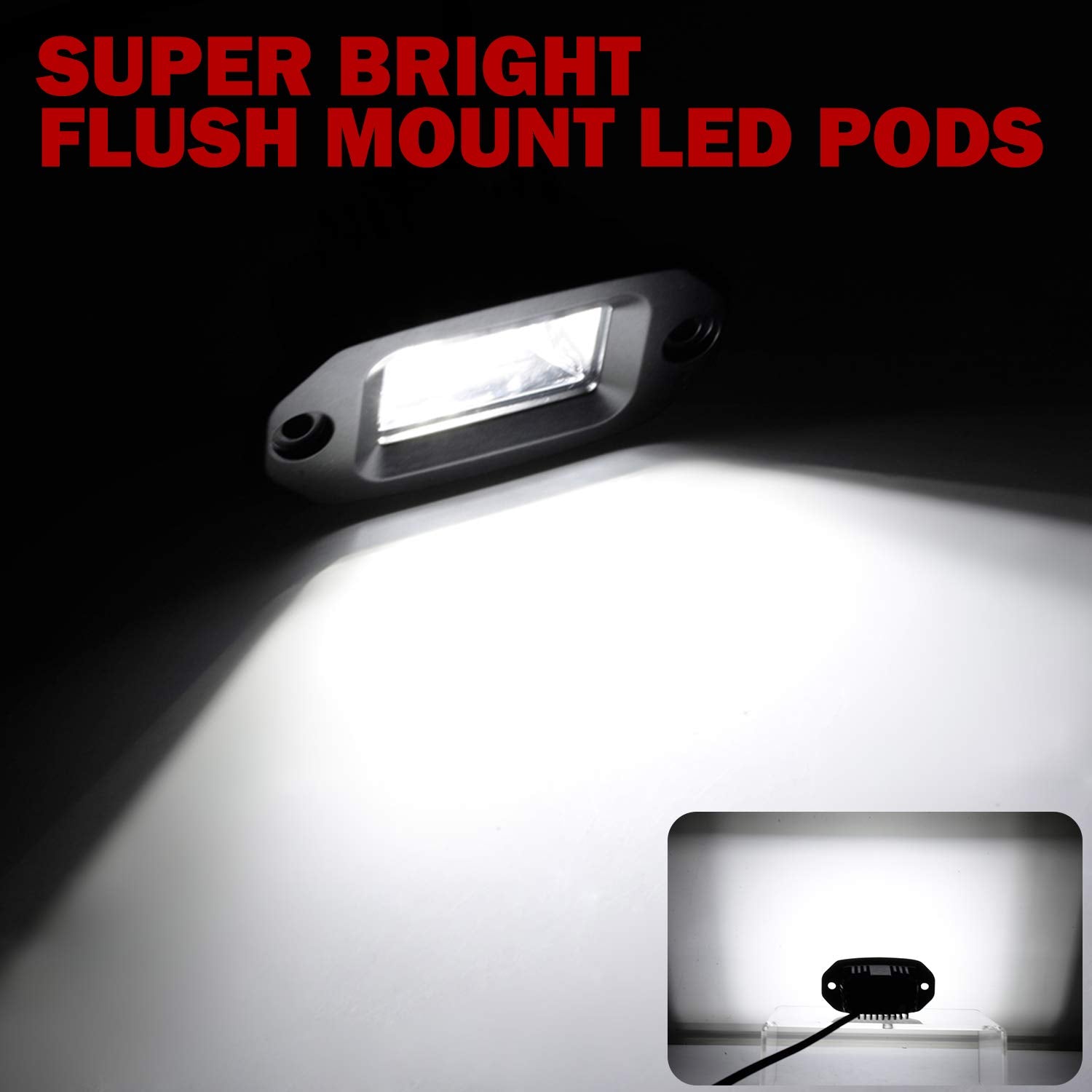 Led Flush Mount Pods,Ebestauto Flush Mount Led Pods 20W Flush Mount Led Lights 12V Led Work Light Bumper Driving Lights Off Road
