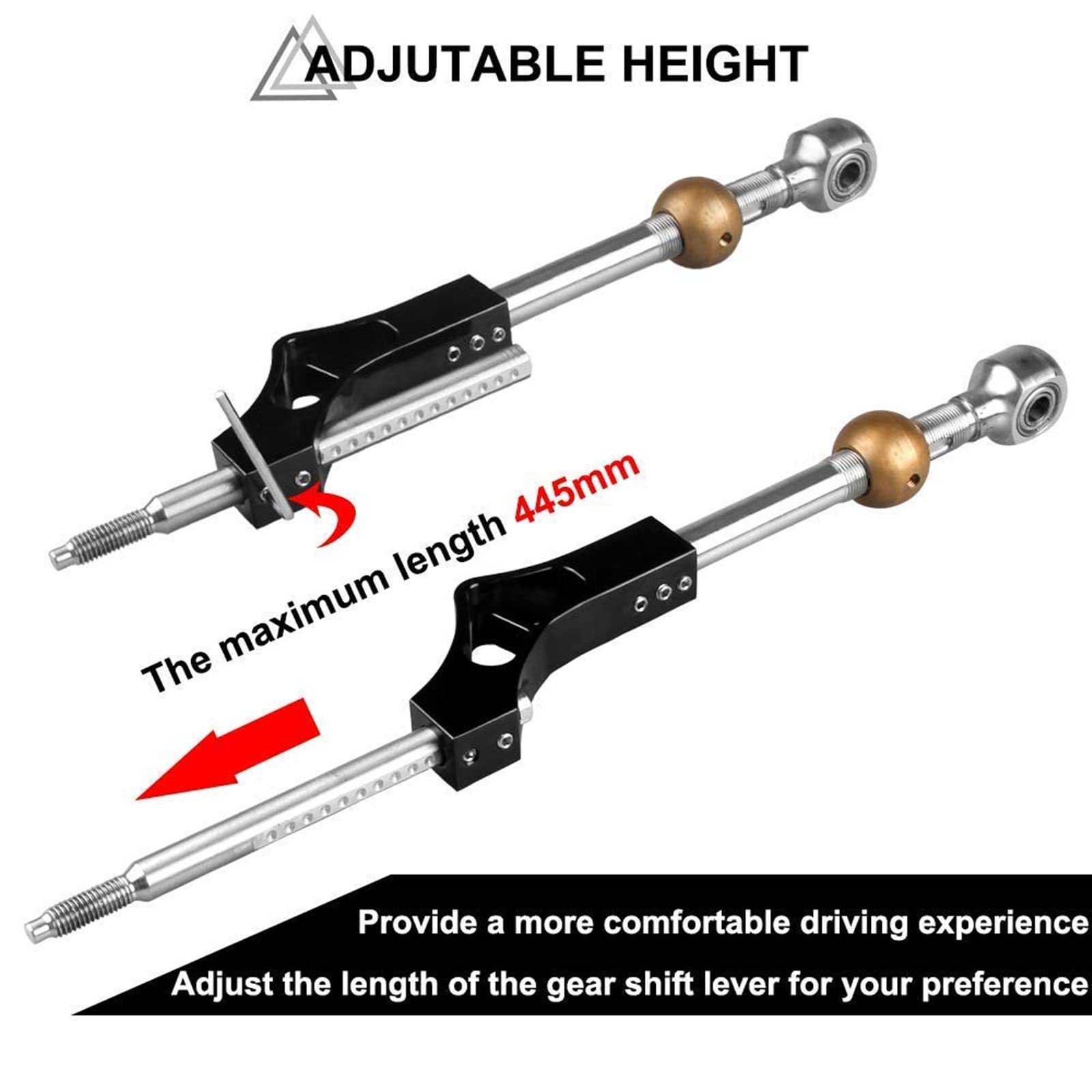 Ryanstar Shifter Extender Adjustable Short Shifter Compatible With Ciciv Crx Del Sol Acura Integra B Or D Series Engine Black