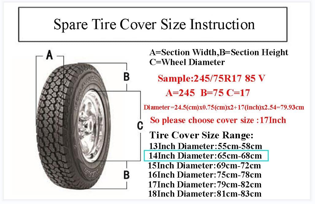 Comily Plus+ Universal Spare Tire Cover,600D Oxford Material Vehicle Wheel Protectors With Waterproof,Off-Road Accessories For T