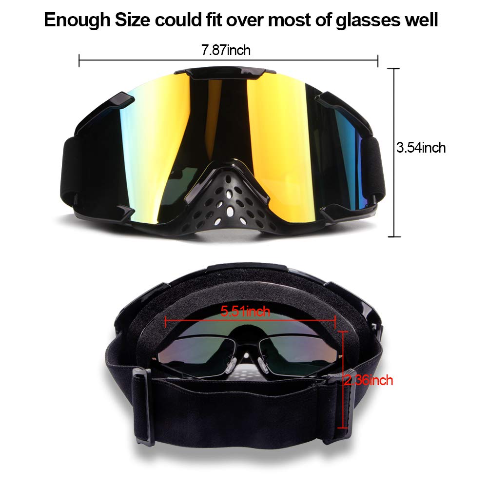 4-Fq Motocross Goggles Dirt Bike Goggles Adult Pu Resin Motorcycle Goggles Windproof Atv Goggles Dustproof Crg Sports Riding Gog