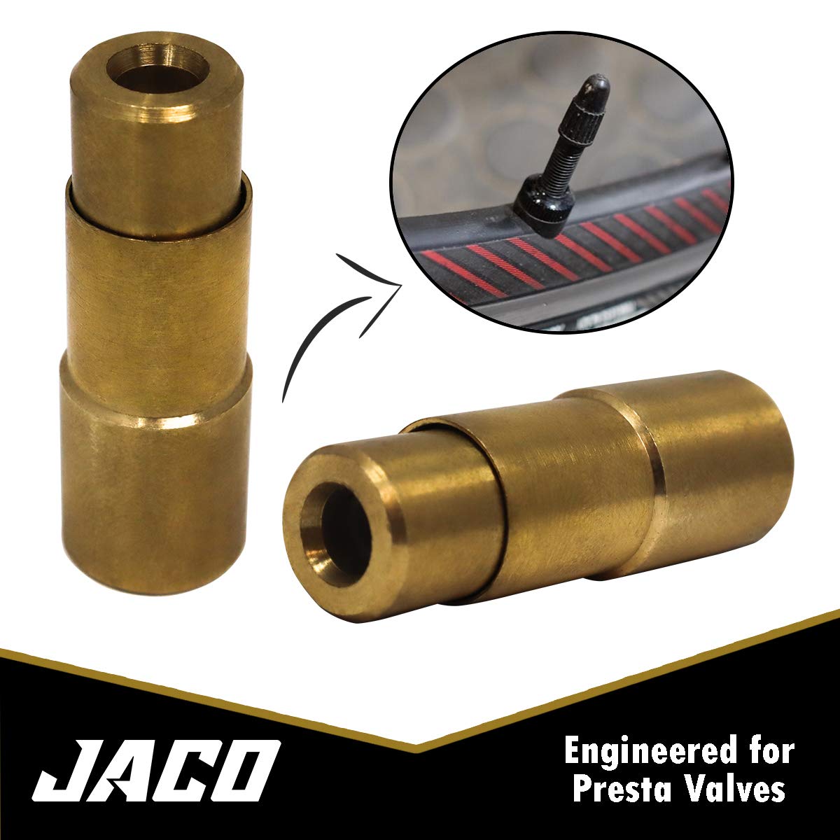 Jaco Bike Presta Valve Tire Air Chuck - 1/4' Npt (2 Pack) (Open Flow)