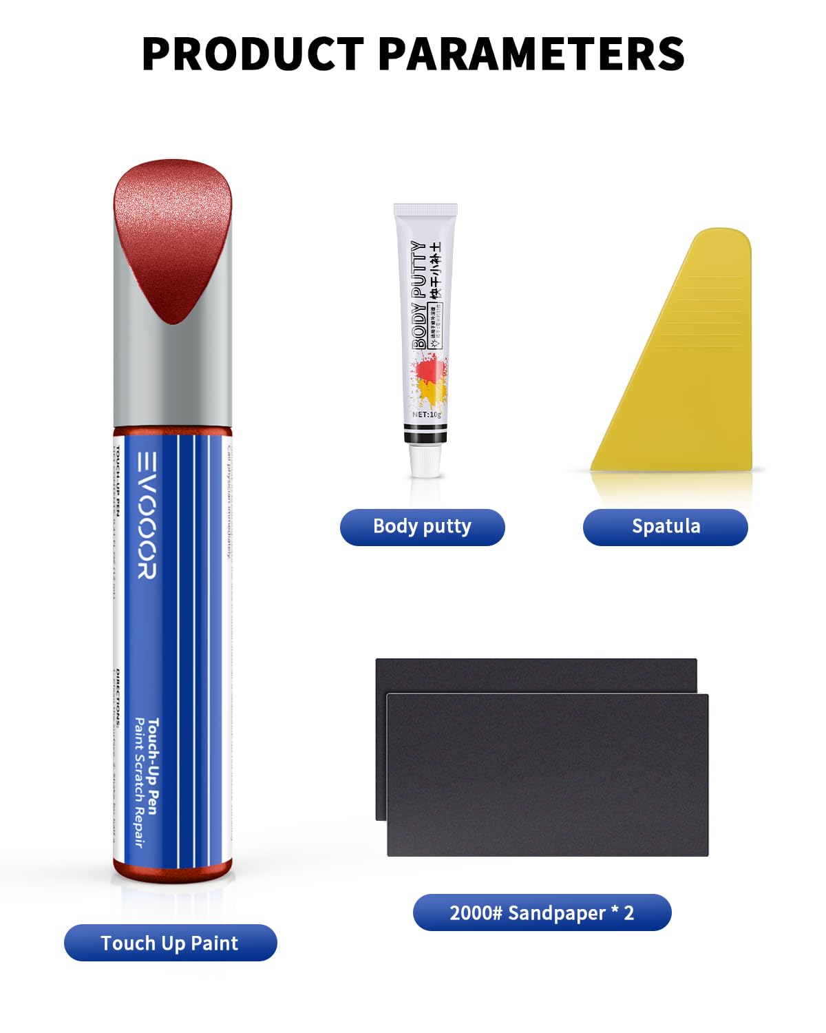 Evooor Ultra Red (Pr01) Touch Up Paint For Tesla Curb Rash Repair Kit - Diy Kit With Color-Matched Touch Up Paint For Model 3/Y/