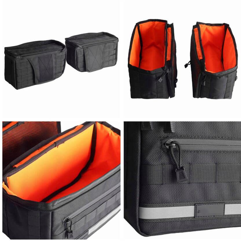 Fvmoto Universal Saddlebags Saddle Luggage Storage Bag Compatible With Harley Softail Dyna Street Bob Wide Super Glide Fxr Fxlrs Low Rider S Sportster, With Reflective Strips, 30L(7.9 Gallons)