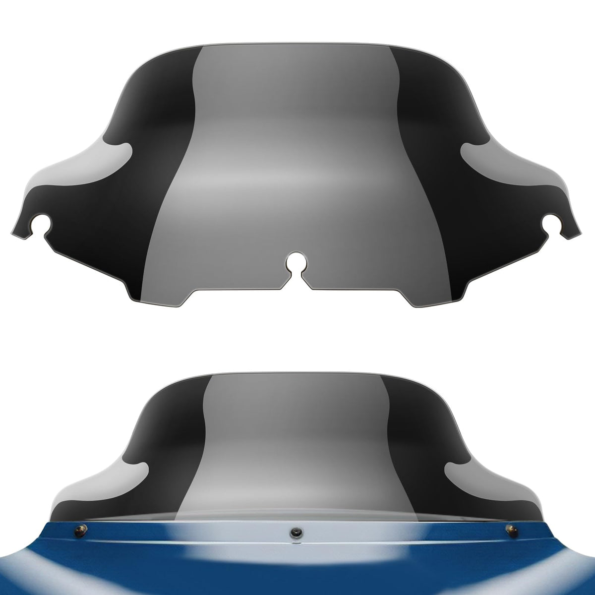Benlari 8'' Black Motorcycle Windshield Windscreen for 1996-2013 Harley Davidson Touring Street Glide Electra Glide Tri Glide FL