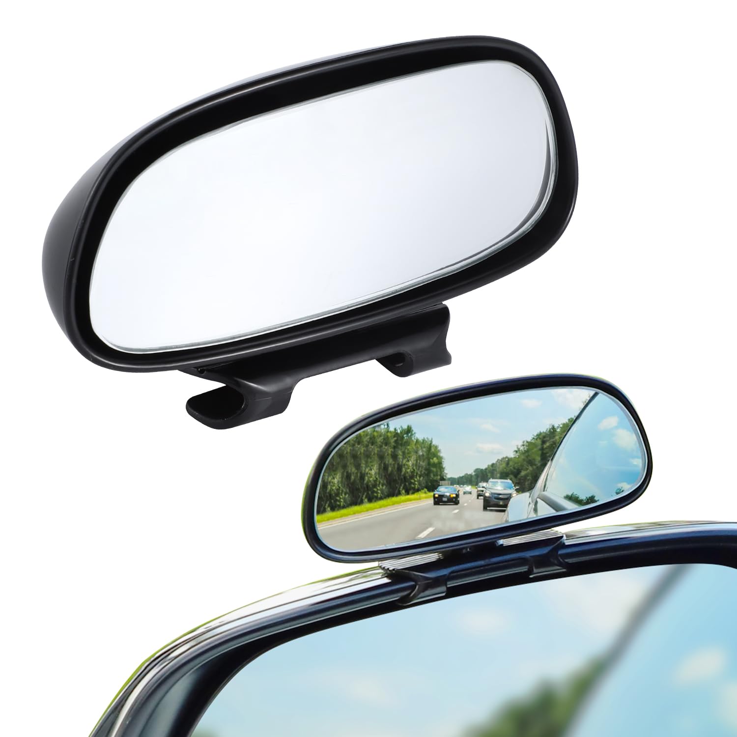 Livtee Blind Spot Mirror, Hd Glass Frameless Convex Rear View Mirrors Exterior Accessories With Wide Angle Adjustable Stick For 