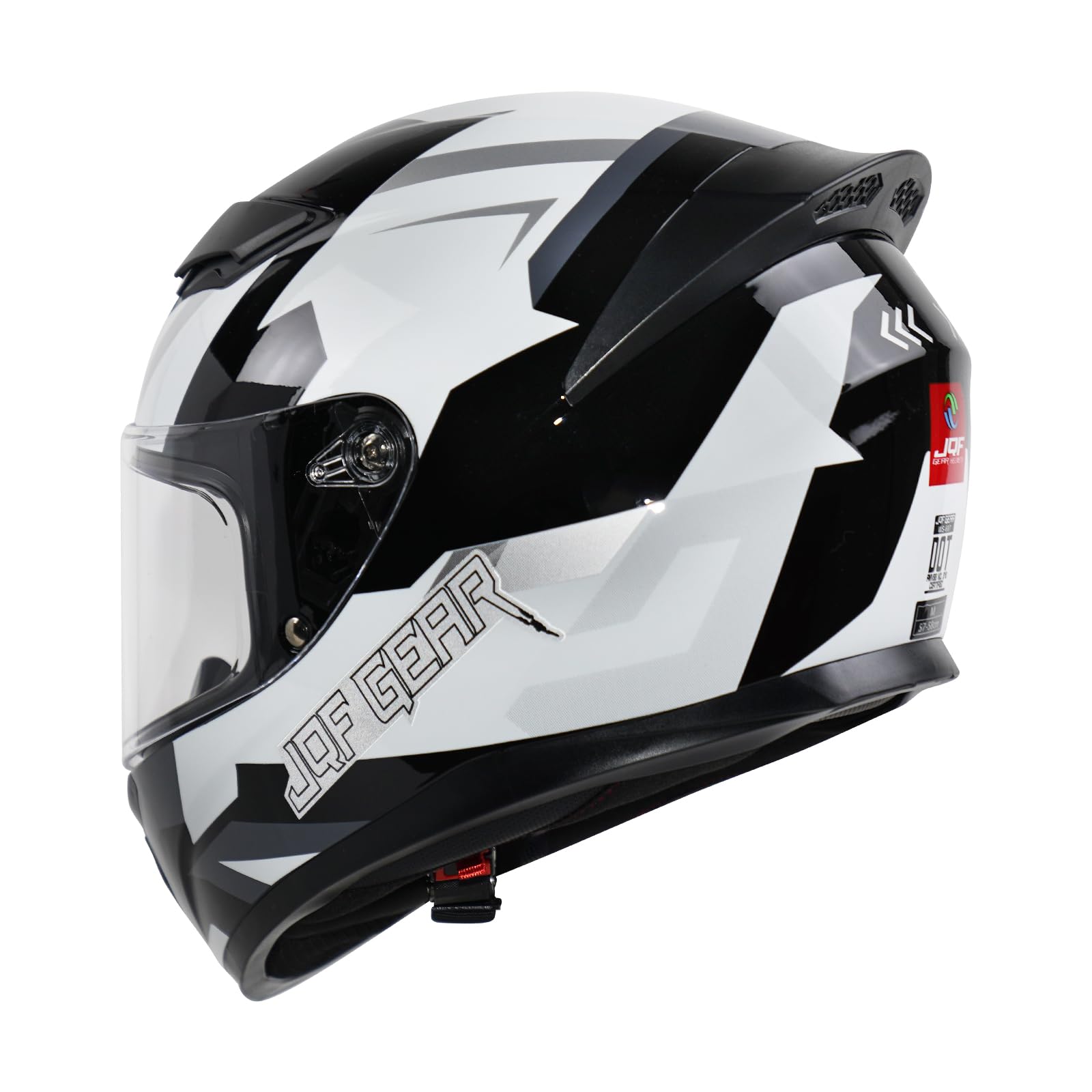 Jqf Gear Full Face Motorcycle Helmet Ws-607 Dot Approved Motorbike Racing Street Bike Helmets For Adults With Visor (Cube, Xl)