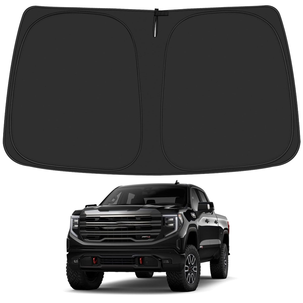 ULROLIT Windshield Sun Shade for GMC Sierra 1500 2500 3500 Accessories 2019 2020 2021 2022 2023 2024, Foldable Window Sunshade S