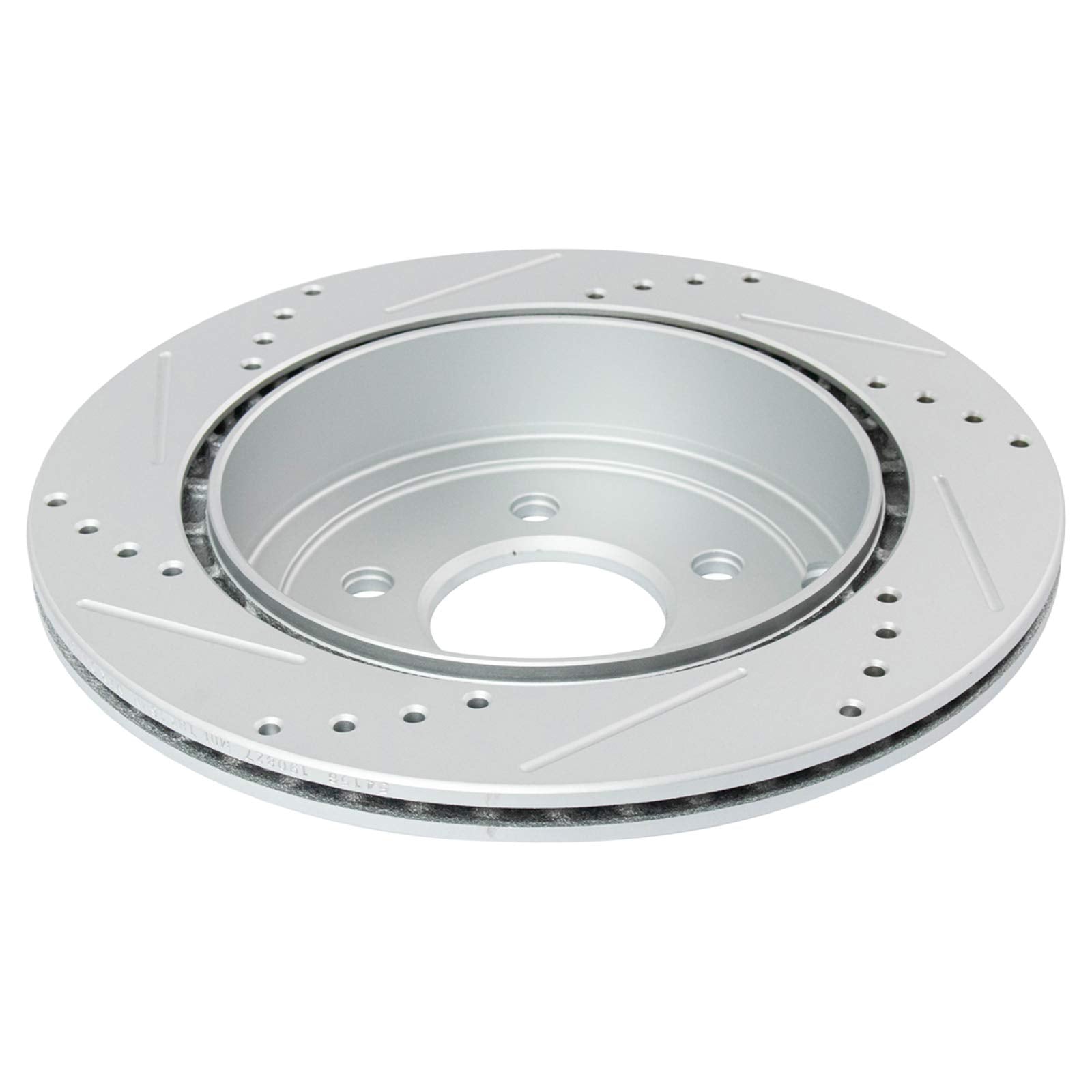 Trq Rear Performance Brake Rotors Set Vented Premium G-Coated Cross Drilled & Slotted Compatible With 2007-2010 Ford Edge Lincol