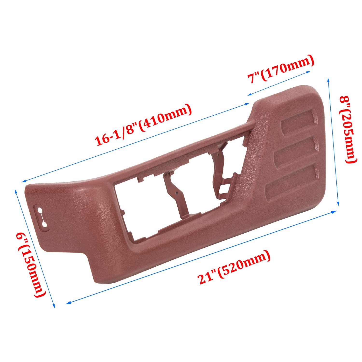 HECASA Red Front Driver Seat Panel Trim for 2008-2010 F250 F350 Super Duty King Ranch Replacement #8C3Z-2562187-DB