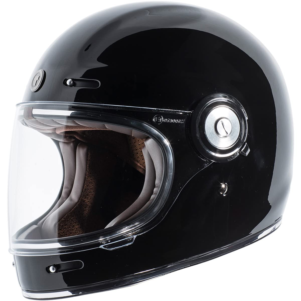 Torc T1 Unisex-Adult Retro Full-Face-Helmet-Style Motorcycle (Gloss Black, Medium)