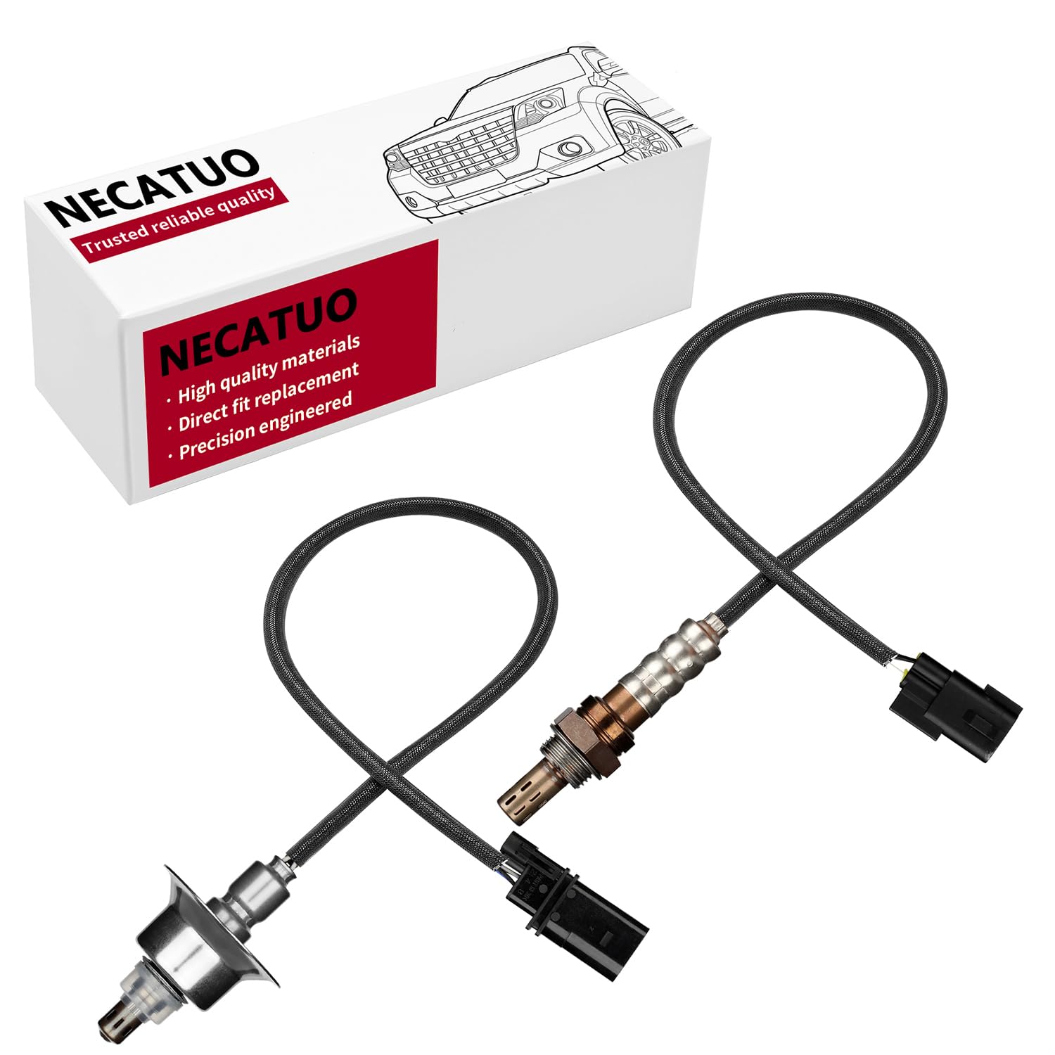 Necatuo 234-5029 234-4238 Upstream Downstream O2 Oxygen Sensor (Set Of 2) For Hyundai Genesis Coupe Santa Fe Tucson Kia Forte Ko