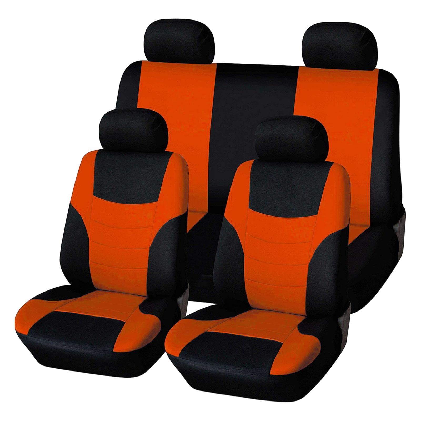 ATORSE 8 Pieces Car Seat Covers Wear Resistant for Vehicles All Seasons Suvs Orange Motors | Parts & Accessories | Car & Truck P