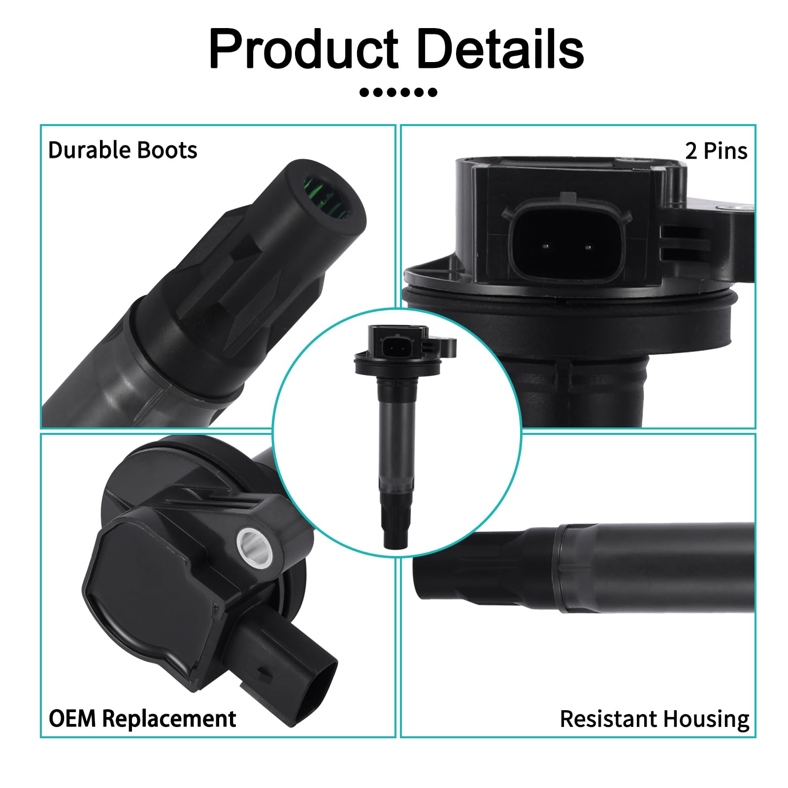 Aulink 6Pcs Uf553 Ignition Coil Pack 3.5L 3.7L V6 For Ford Edge Explorer F150 Flex Fusion Mustang Taurus(X),Lincoln Mks Mkt Mkx