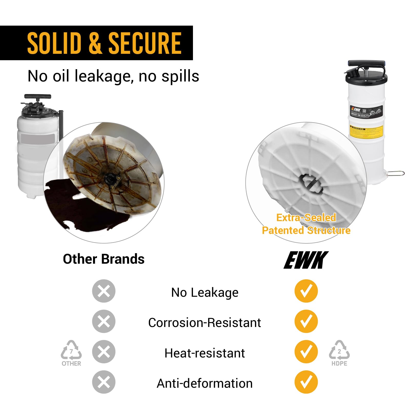 Ewk 6.5L Manual Oil Extractor Change Pump For Automotive Fluids Vacuum Evacuation