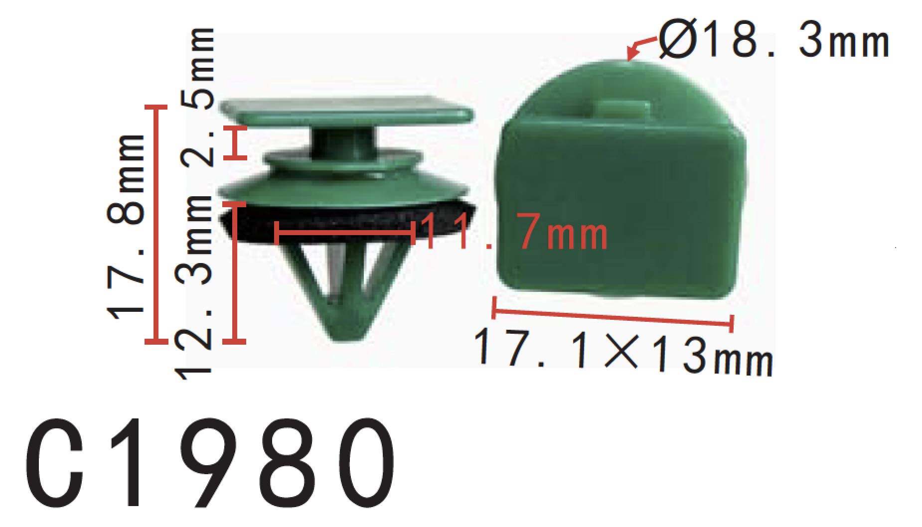 Autobahn88 Retainer Clip For Skirt Panel, Compatible With Mazda (Oem: D10E51Sj3) (Pack Of 20)