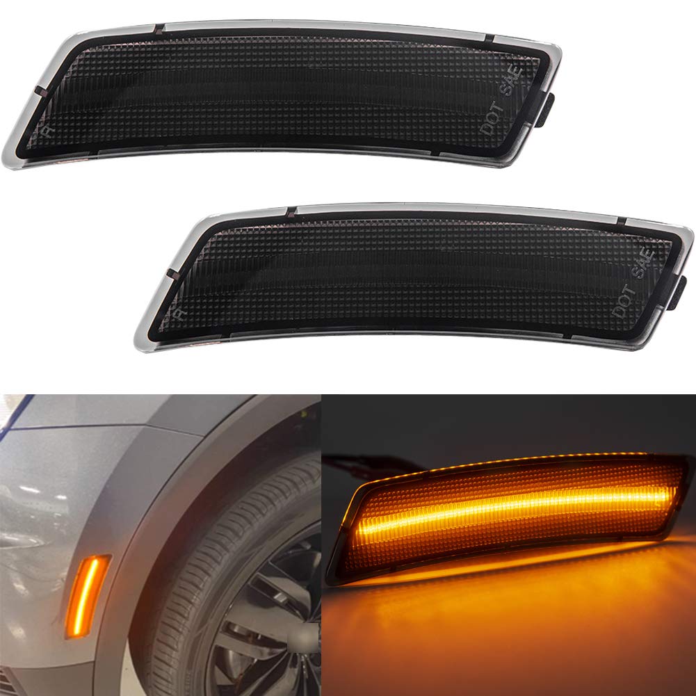 Mingrui Test 2Pcs Amber Led Side Marker Lights Kit For Vw Tiguan 2018-Up Beetle 2012-2019 Smoked Lens Replace Oem Front Bumper Sidemarker Lamp