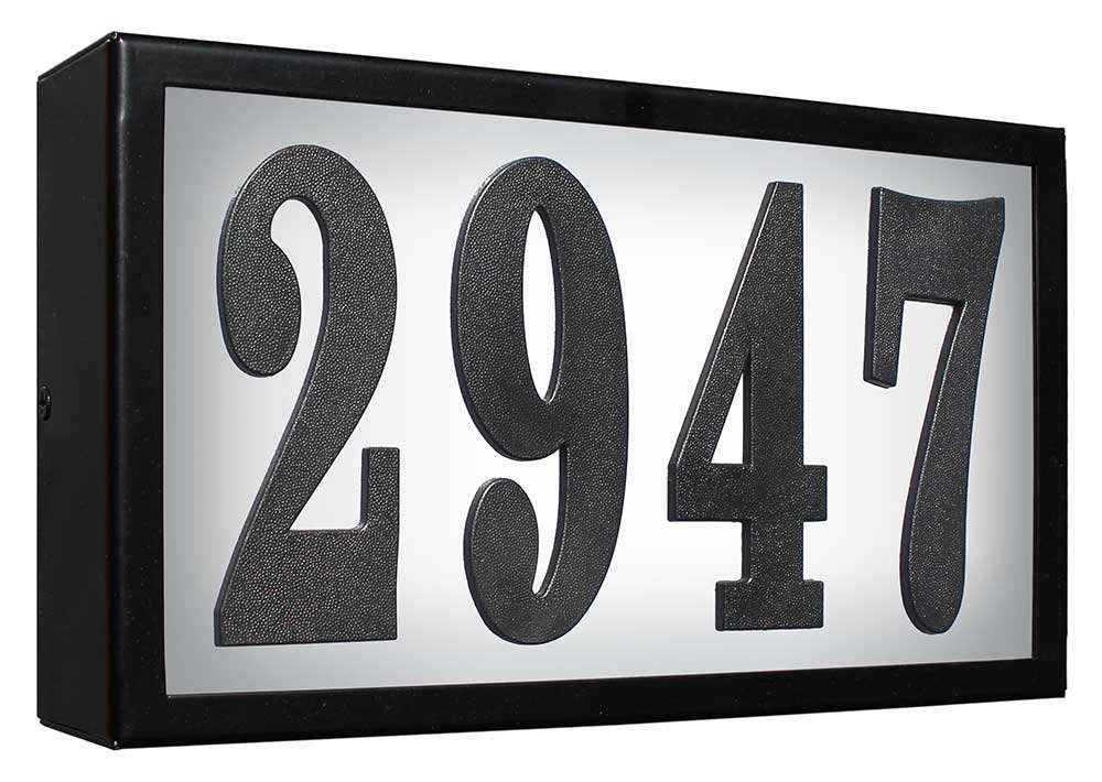 Serrano Lighted Address Plaque QualArc SRST-AB60-LED-BLK Serrano Standard LED Lighted Address Plaque, Black