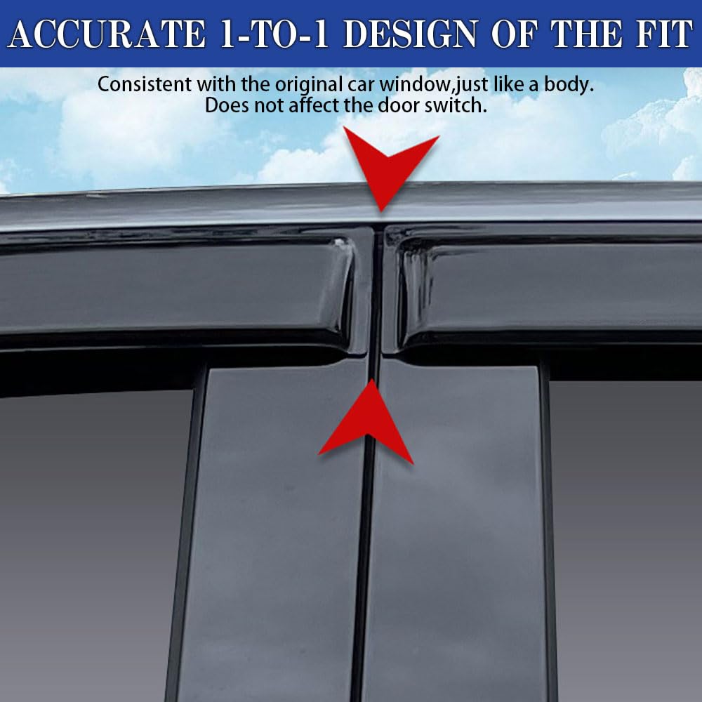 Letingfar Rain Guards For Buick Encore 2013-2022/Chevrolet (Chevy) Trax 2014-2022, Tape-On Side Window Deflectors For Buick Enco