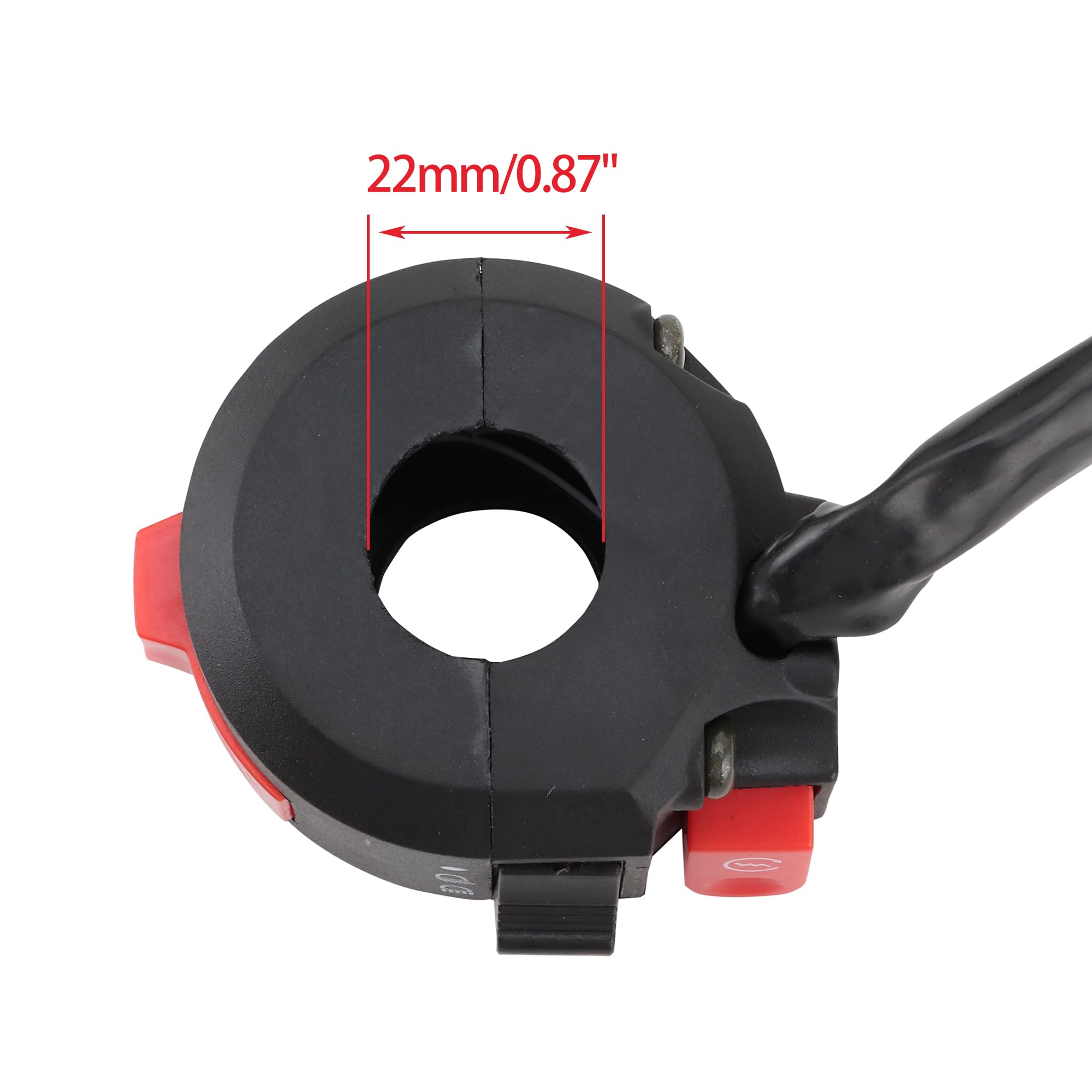 WOOSTAR 7/8'' 22mm Handlebar 3 Function Right Start Switch Replacement for 50cc 70cc 90cc 110cc 125cc ATV Quad Pit Bike Buggy Go