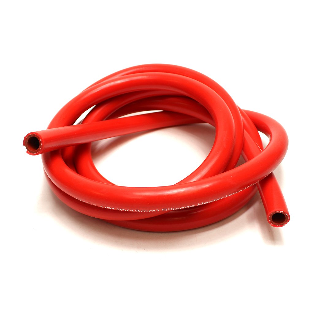 HPS 5/8'' ID Red high temp reinforced silicone heater hose 10 feet roll, Max Working Pressure 70 psi, Max Temperature Rating: 35