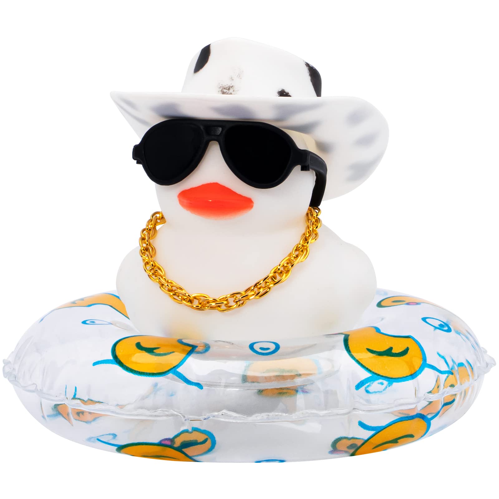 Wonuu Rubber Ducks - Pink & Gold Ducks For Car Dashboard Decoration