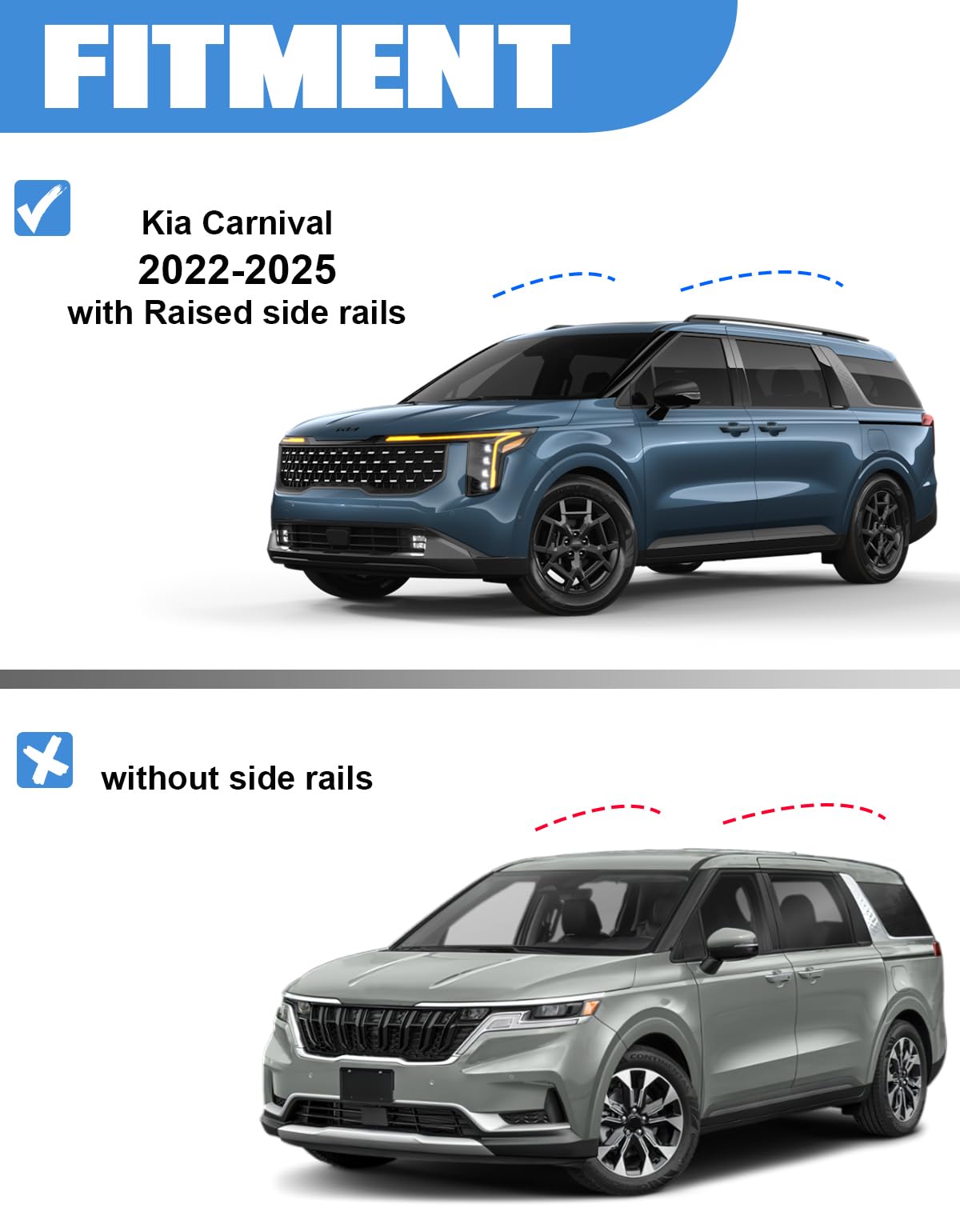 Fengyu Lockable Roof Rack Cross Bars 220Lb Compatible With 2022-2025 Kia Carnival & Carnival Hybrid, Heavy Duty Aluminum Roof Ra