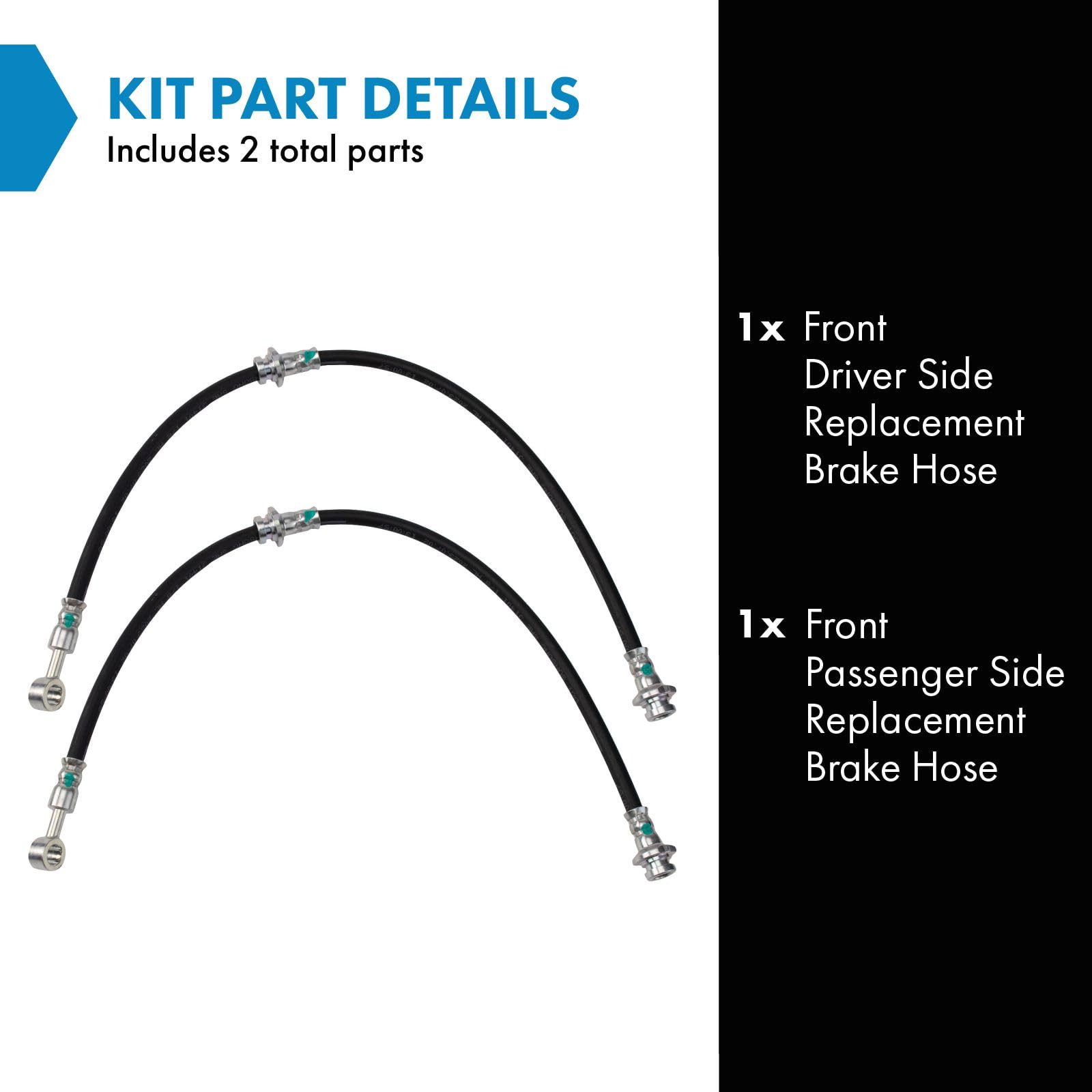 Trq Front Brake Hose Set Compatible With 1997-2003 Infiniti Qx4 1996-2004 Nissan Pathfinder
