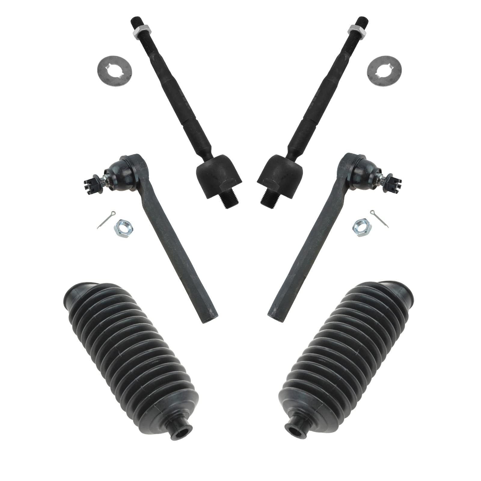 Trq Front Steering Kit Steering Rack & Pinion Bellow Tie Rod Compatible With 2005-2010 Honda Odyssey
