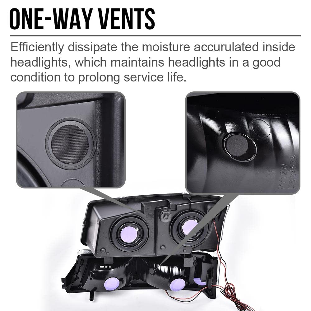 Cheda 2Pcs Chrome Housing Clear Lens Clear Corner Headlights Assembly Compatible With 2003-2006 Chevy Silverado, Left & Right He