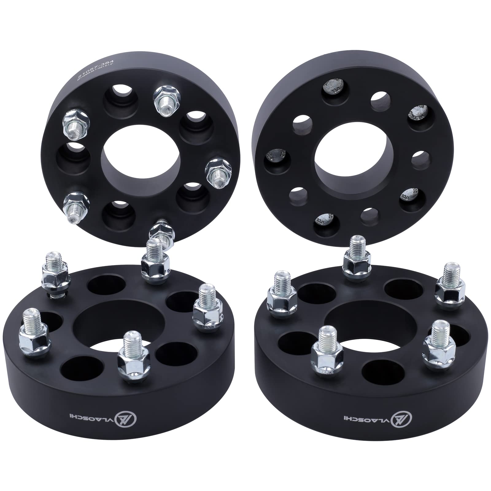 VLAOSCHI Black Forged 5x4.75 to 5x5 Wheel Adapters 1.5 Inch with 12x1.5 Studs Compatible with Chevy 5 Lug 5x120.65 to 5x127 Adap
