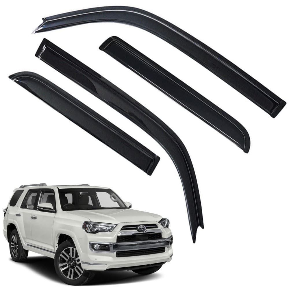 Rain Guards For 4Runner 2010-2022, Tape-On Side Window Deflectors For 4Runner, Window Visors For Toyota Cars, For Toyota Car Acc