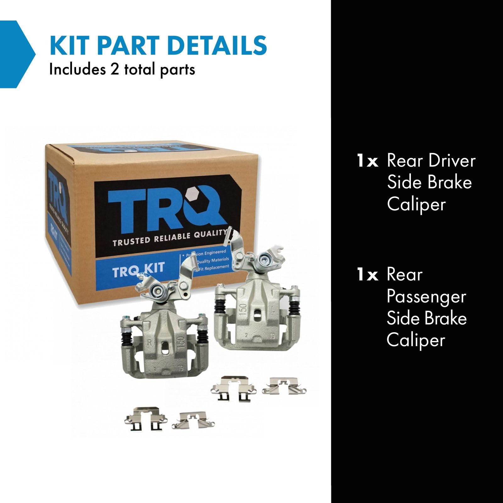 Trq Rear Brake Caliper Set Compatible With 2006-2012 Ford Fusion 2007-2012 Lincoln Mkz 2006 Zephyr 2006-2013 Mazda 6 2006-2011 M