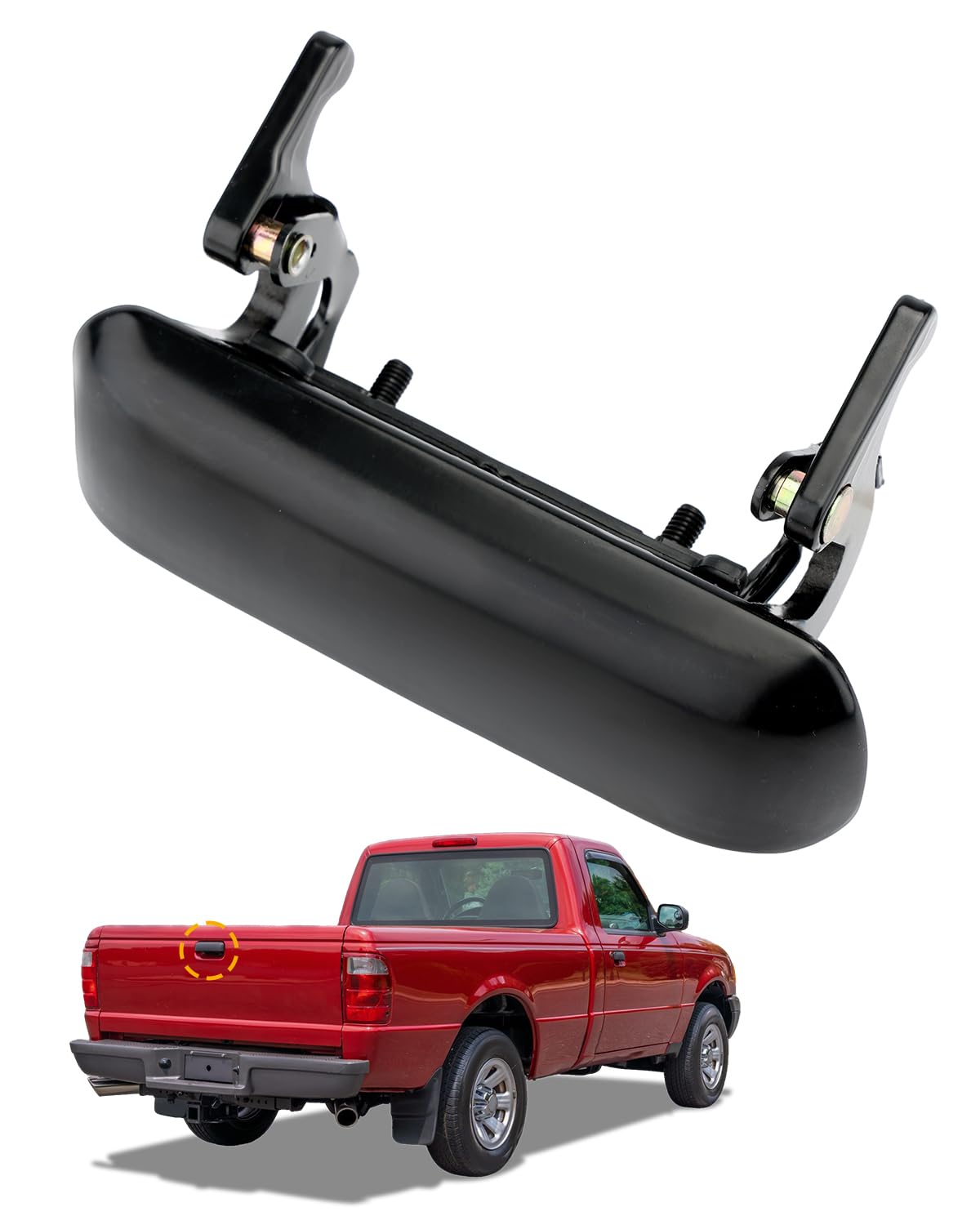 Metal Tailgate Door Handle, Compatible With 1998-2011 Ford Ranger, 01-10 Mazda B2300 B3000 B4000, Textured Exterior Rear Tail Ga