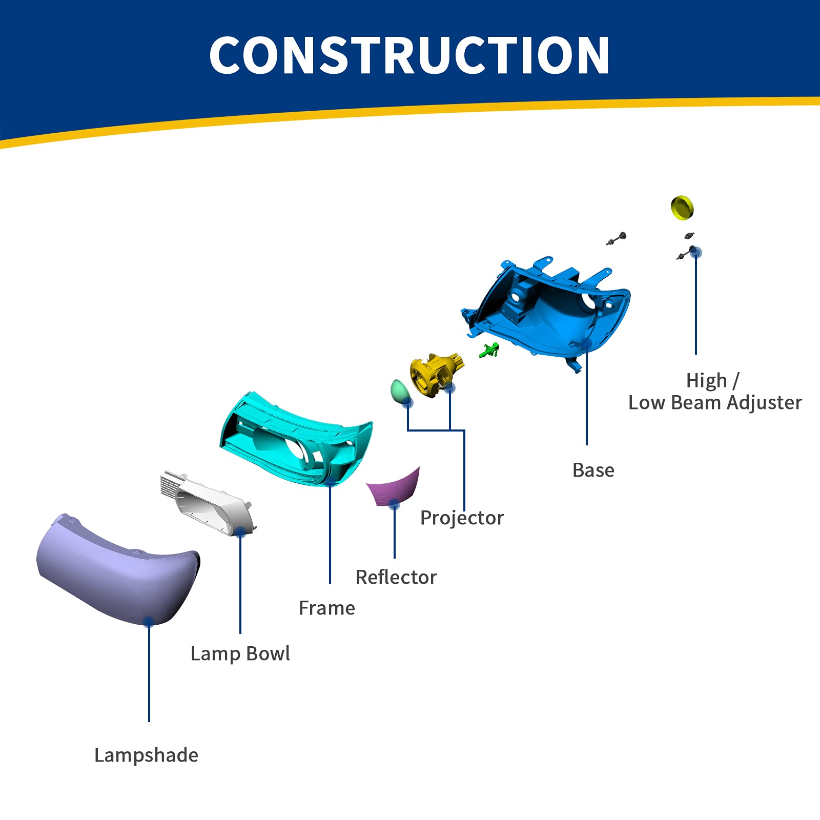 Autosaver88 Headlight Assembly Compatible With 2012-2014 Camry L/Le/Xle/Hybrid Le Xle 12 13 14 Camry Headlamp Replacement Chrome