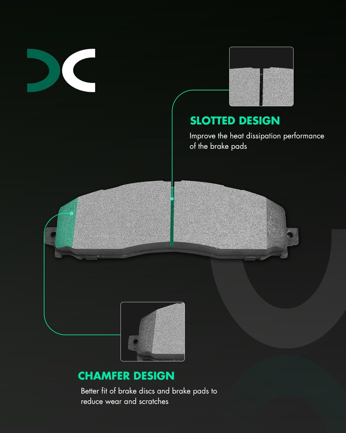 Scitoo D1691 Metallic Brake Pads Sets Rear W/Hardware Replacement For Ford For F-250 Super Duty 2013-2021,For Ford For F-350 Sup