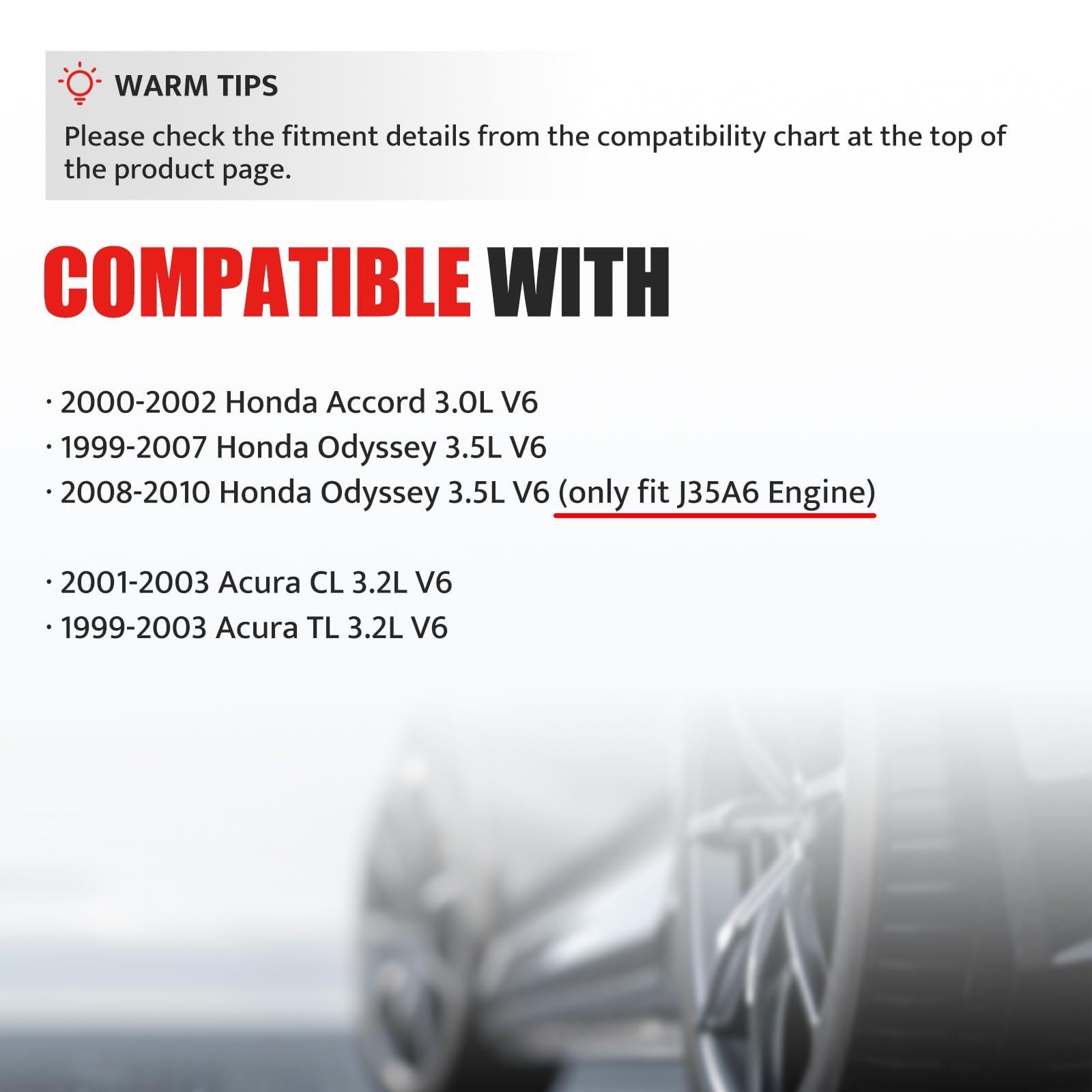 Ignition Coil Pack Spark Plugs Replacement For V6 3.5 3.2 Honda Odyssey 1999 2000 2001 2002 2003 2004 2005 2006 2007 2008 2009 2