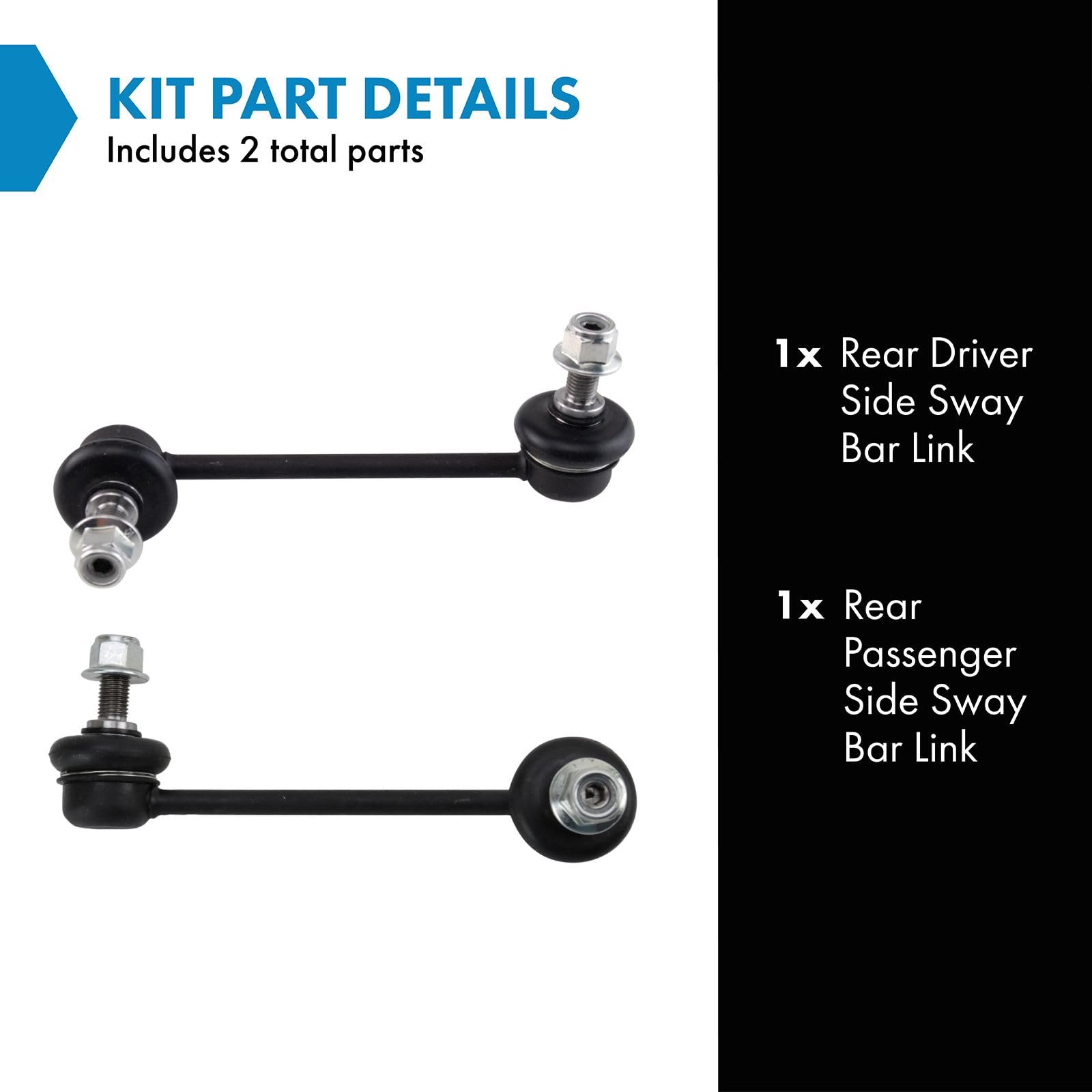 Trq Rear Sway Bar Stabilizer Link Set Compatible With 2014-2022 Jeep Cherokee