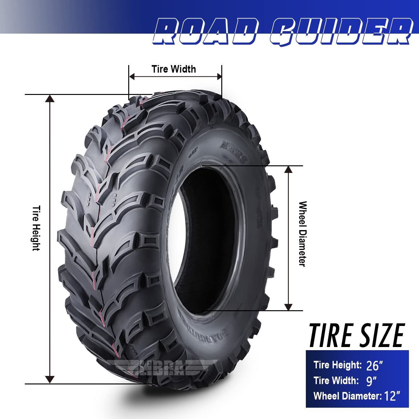 Roadguider 2 New Atv/Utv Tires 26X9-12 26X9X12 6Pr 10275